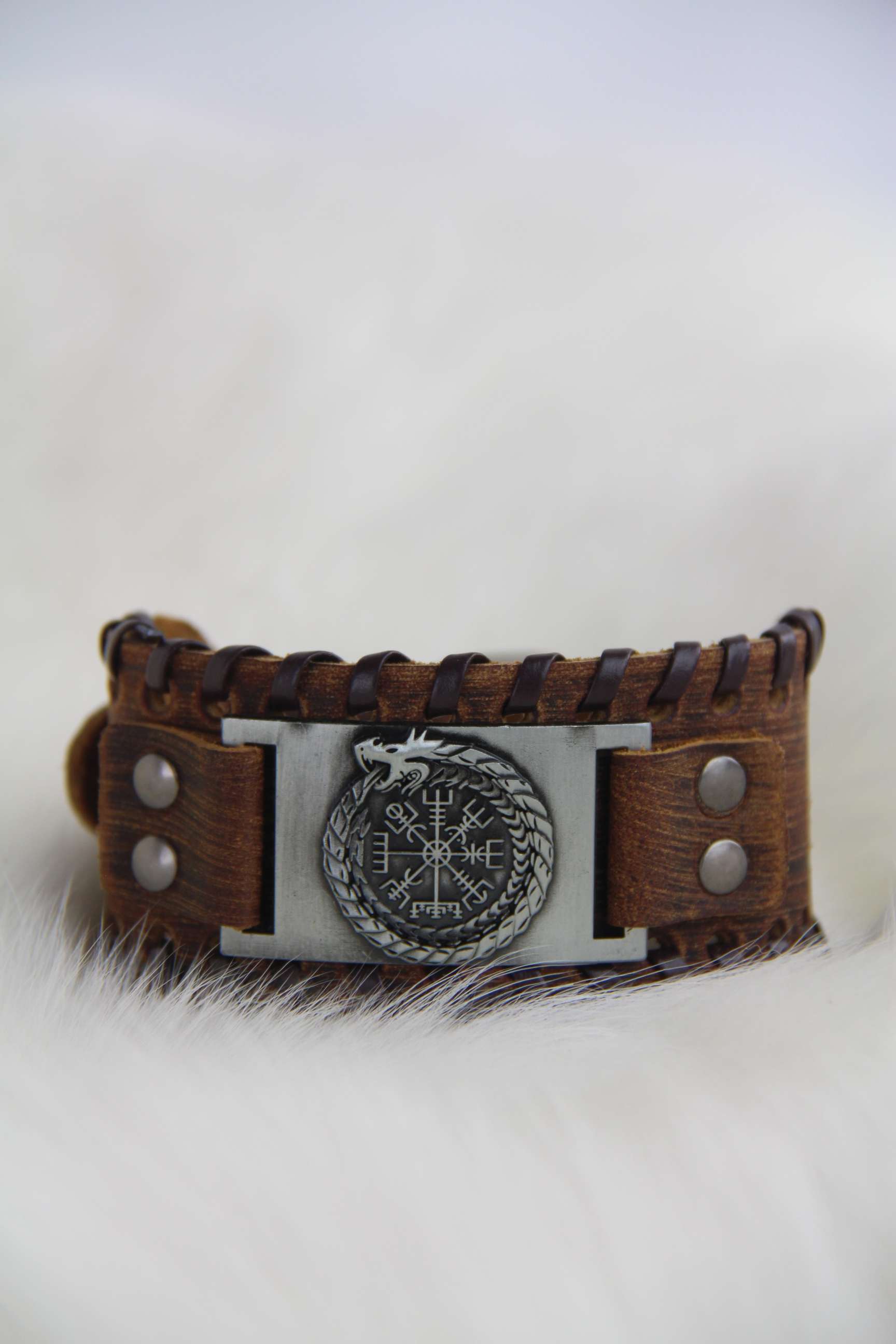 The Serpent and Vegvisir Bracelet Detail